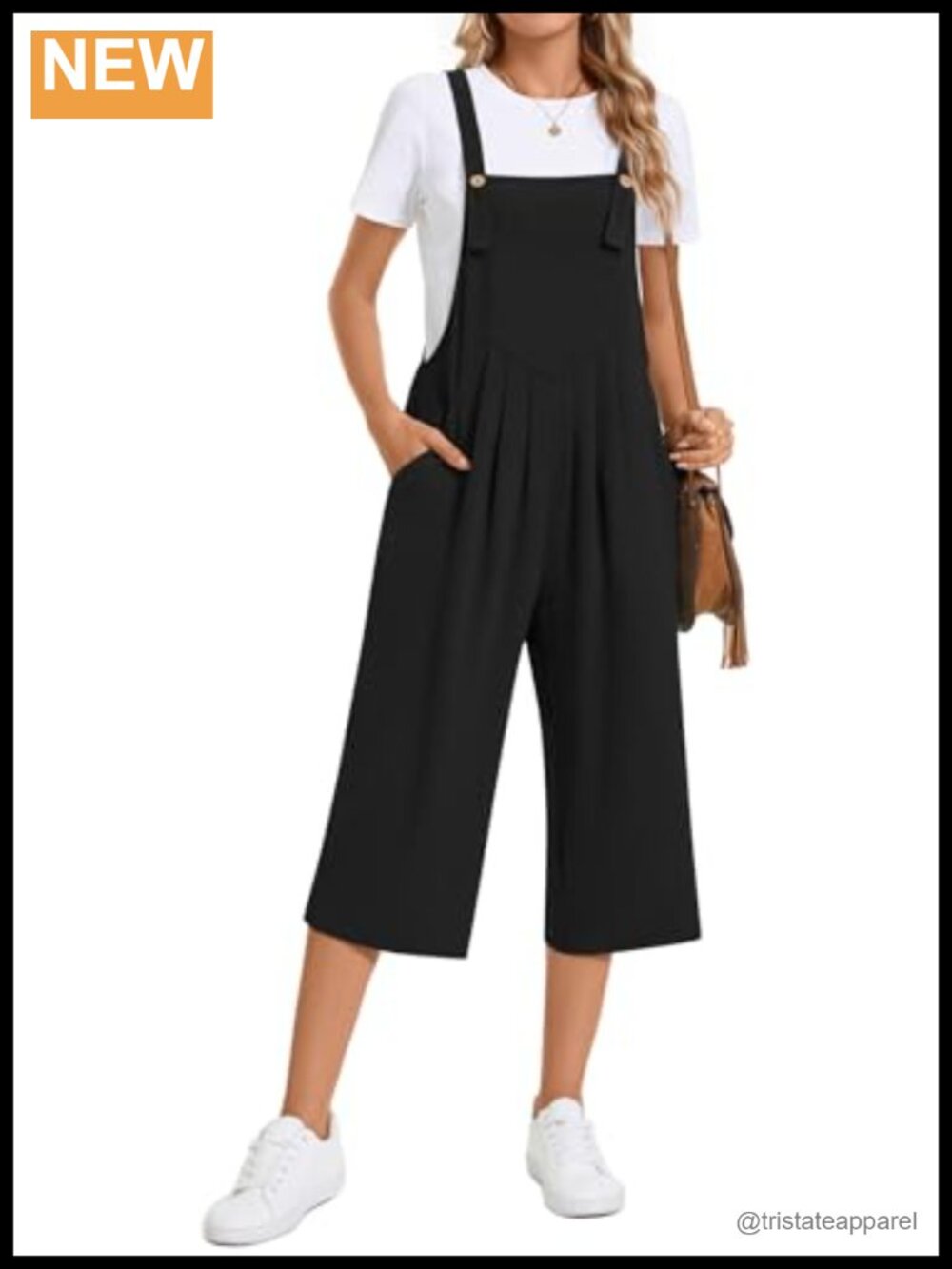Womens Wide Leg Jumpsuit Adjustable Straps Sleeveless Romper with Pockets